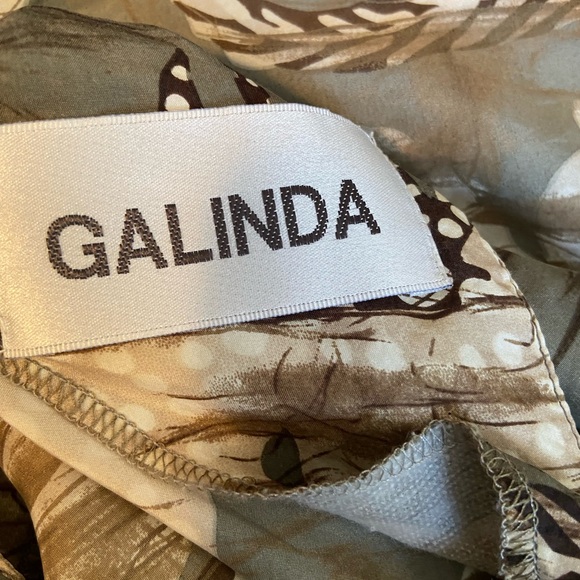 Vintage Galinda Wang 100% Silk Top Shirt Blouse Womens Medium Tropical Floral - Picture 6 of 9